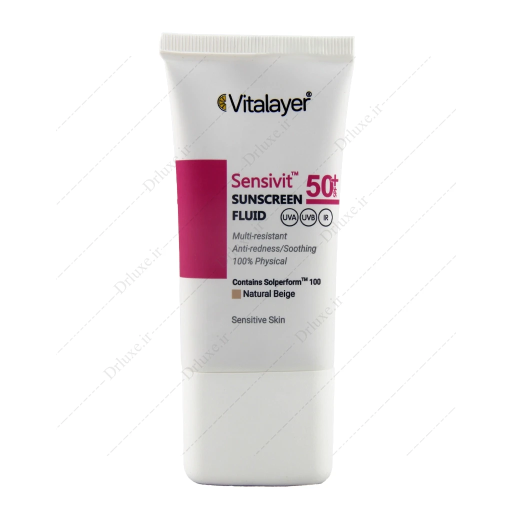 فلوئید ضد آفتاب SPF50 رنگی سنسی ویت ویتالیر پوست حساس 50 میل